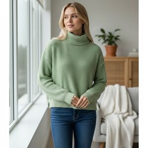 Mint Green Turtleneck Women's Sweater- Large NWOT